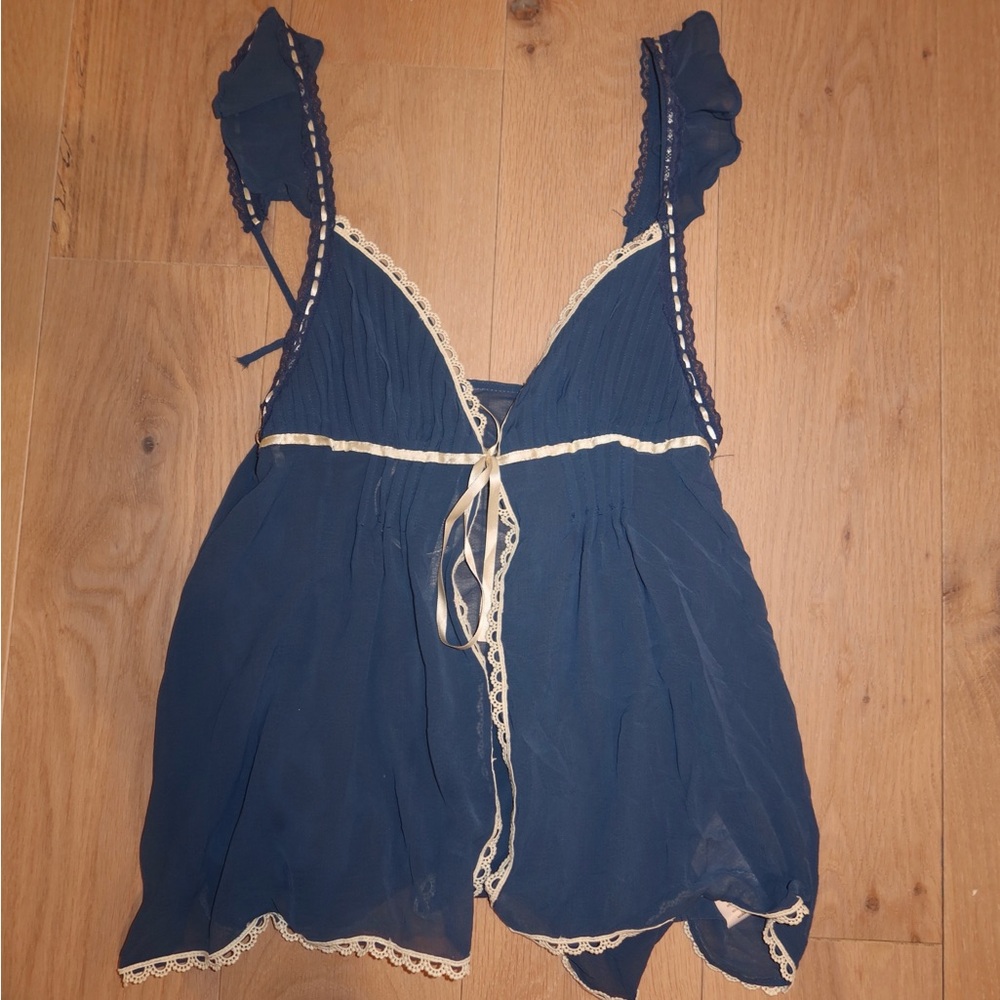 Urban Outfitters Kimchi Blue Dark Blue Lace Top
